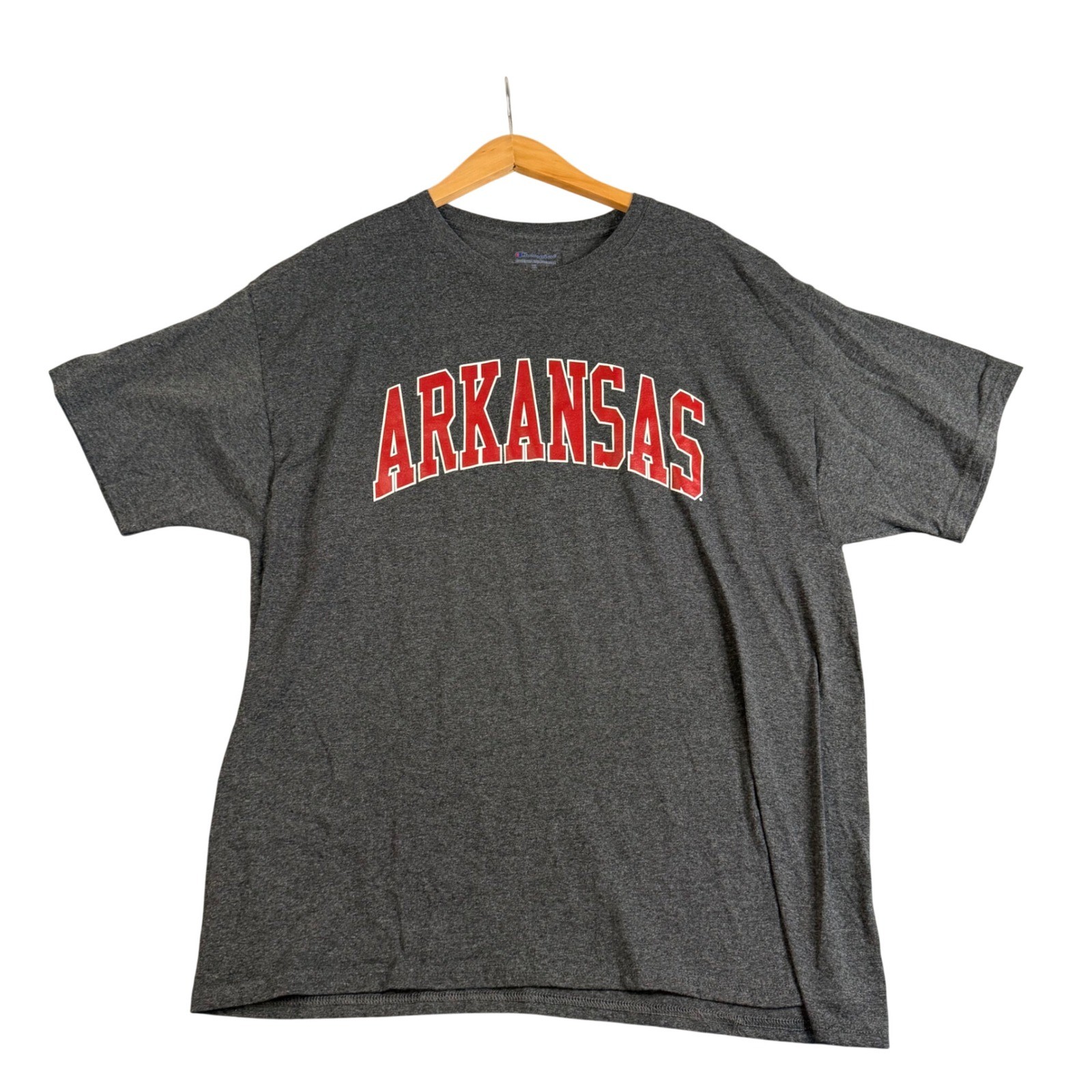 Champion Arkansas Razorbacks Gray Heather Graphic T-Shirt Mens XL 1096