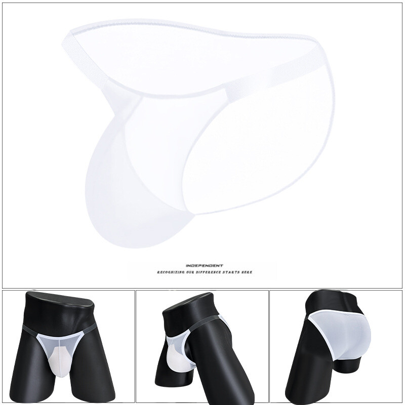 New Adannu High Slit Briefs Sexy Transparent Pouch Fun Breathable Gay Underwear