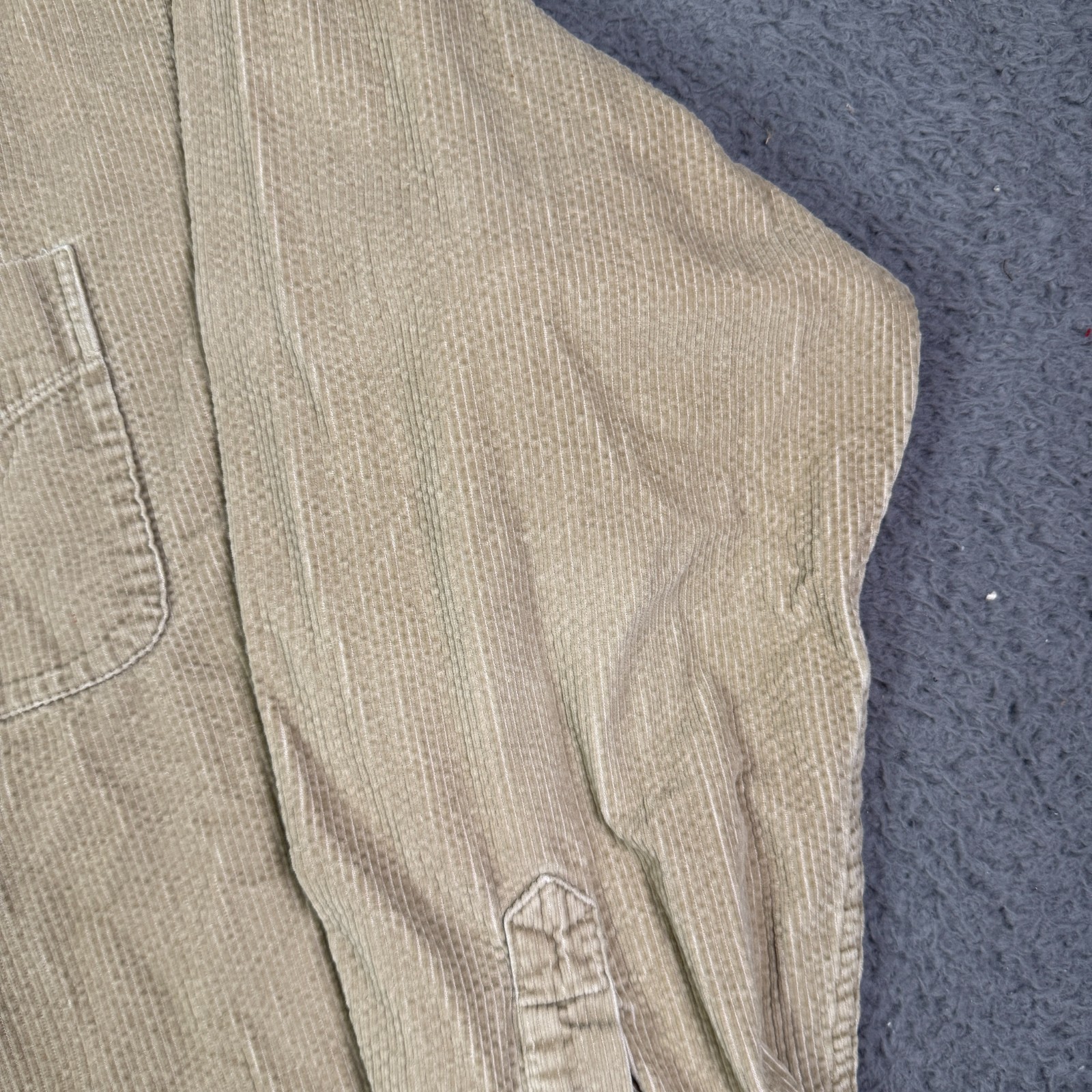 Vintage Ralph Lauren Polo Bear Corduroy Blaire Button Down Shirt Mens XL Beige