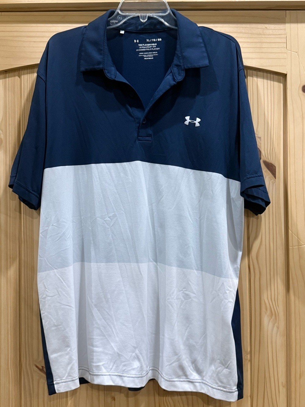 Under Armour Men’s Navy, Grey and White Polo Shirt, Size XL