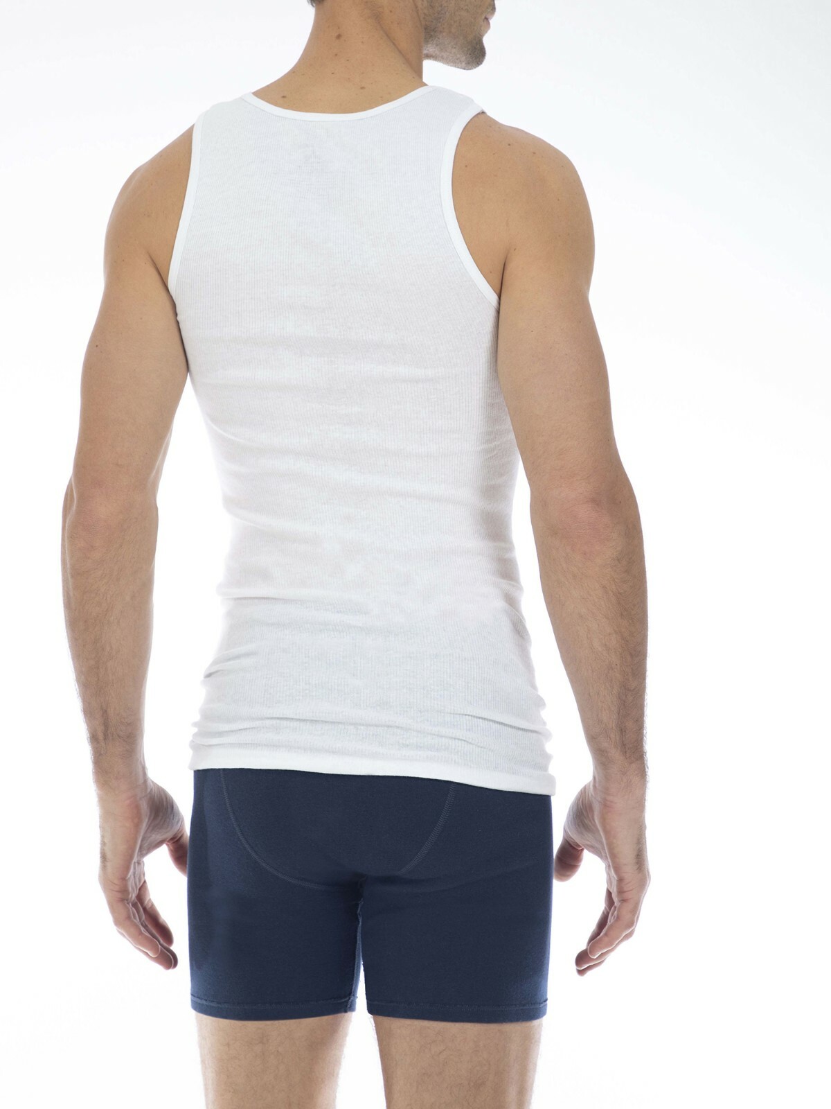 NEW! George Tag Free Comfort Long length A-Shirt Men’s, WHITE, Small, 3-Pack,