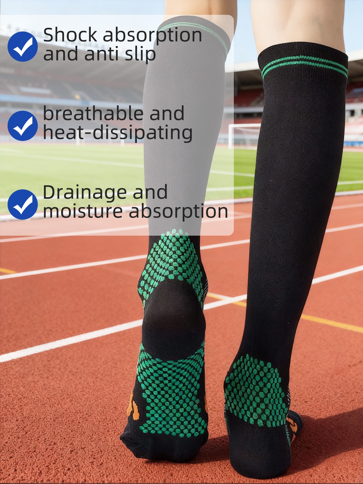 (3 Pairs) Compression Socks 20-30mmHg Graduated Support Mens Womens Knee High US