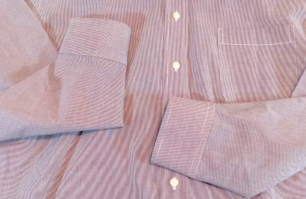 Stafford Men’s XL Shirt Striped Broadcloth Long Sleeve Button Up Multicolor