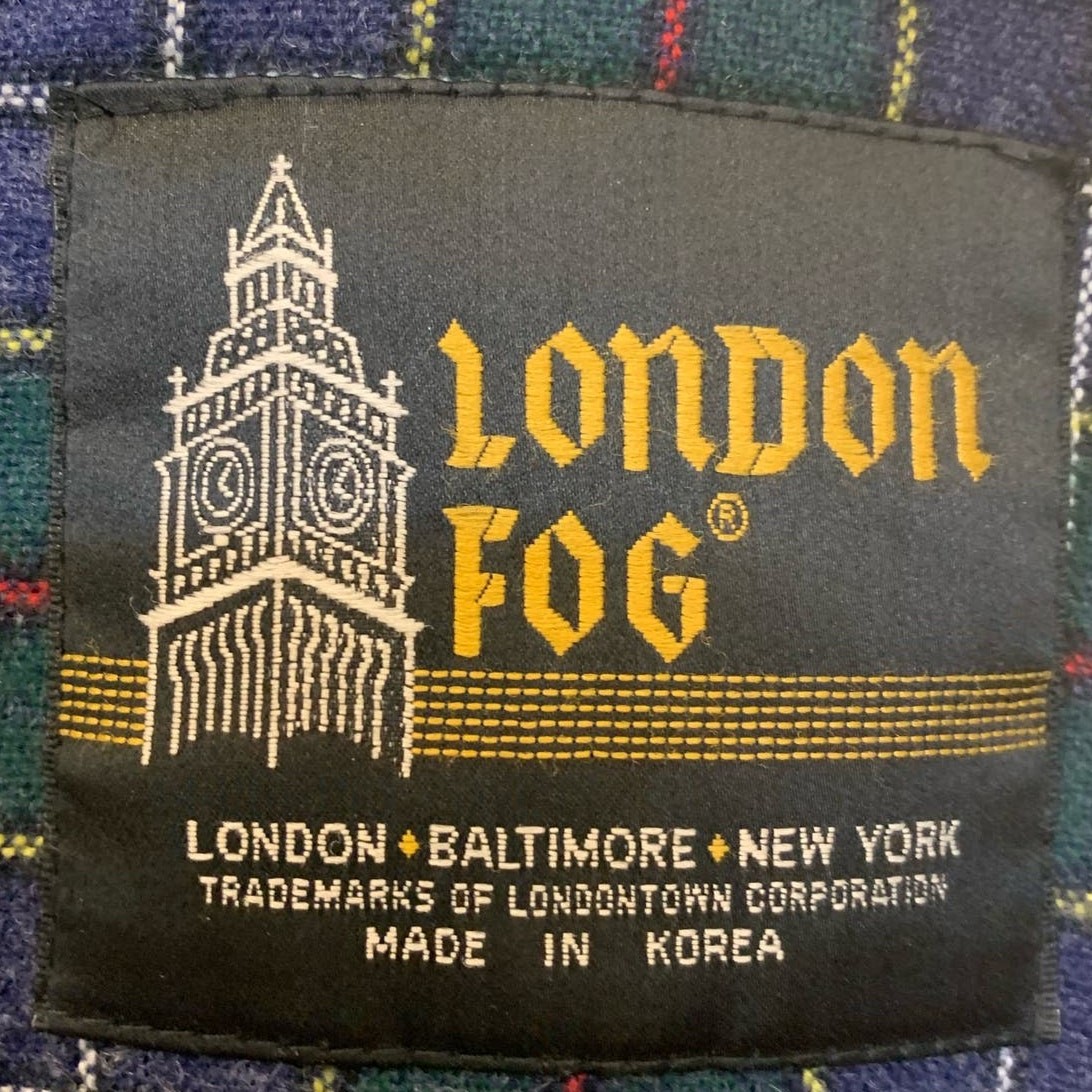London Fog Bomber Jacket 40L Mens Gray Rain Removable Plaid Flannel Lining Zip