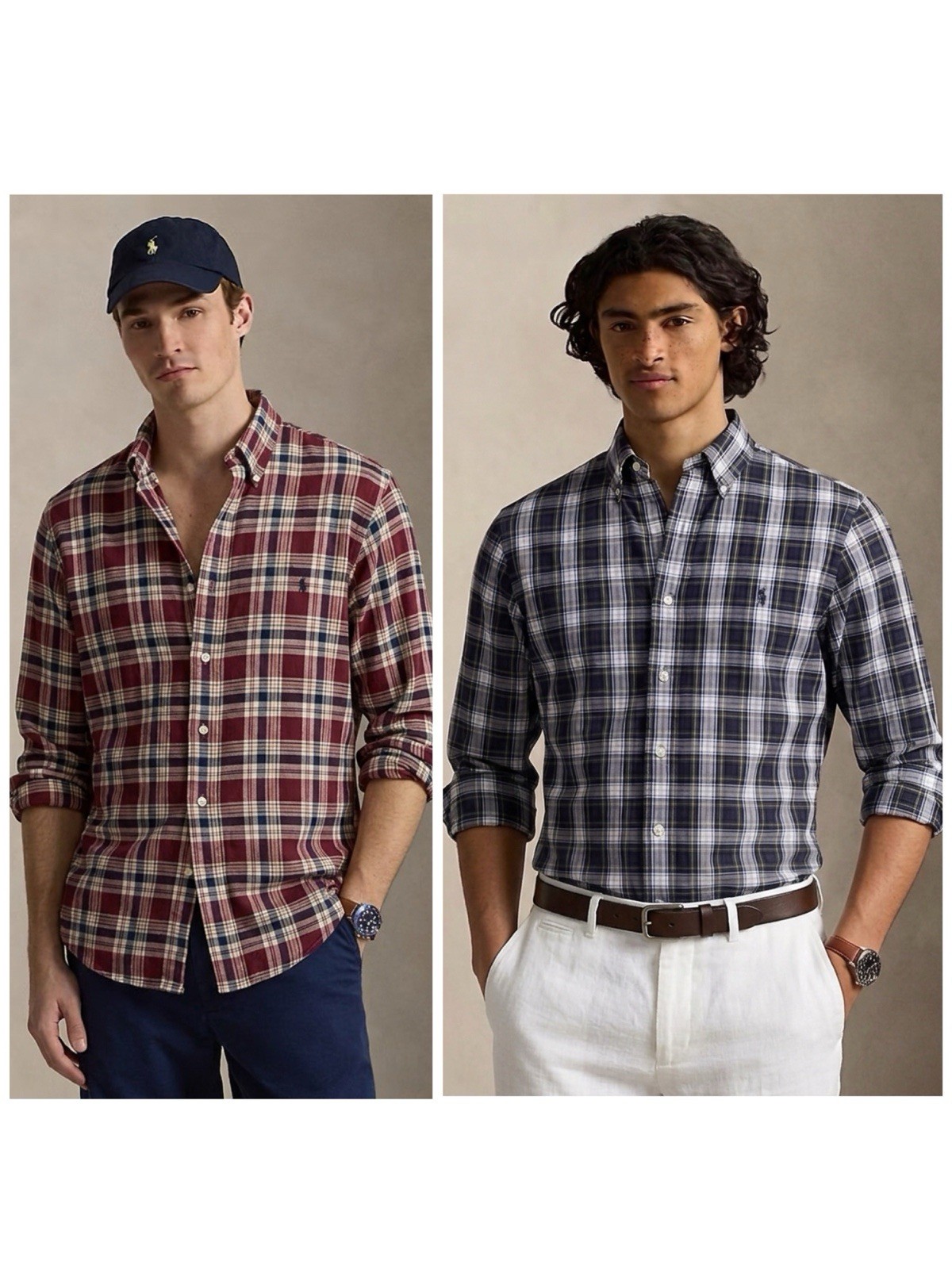 Lot Of 2 Ralph Lauren Plaid Button Down Shirts Large/XL Business Casual Preppy