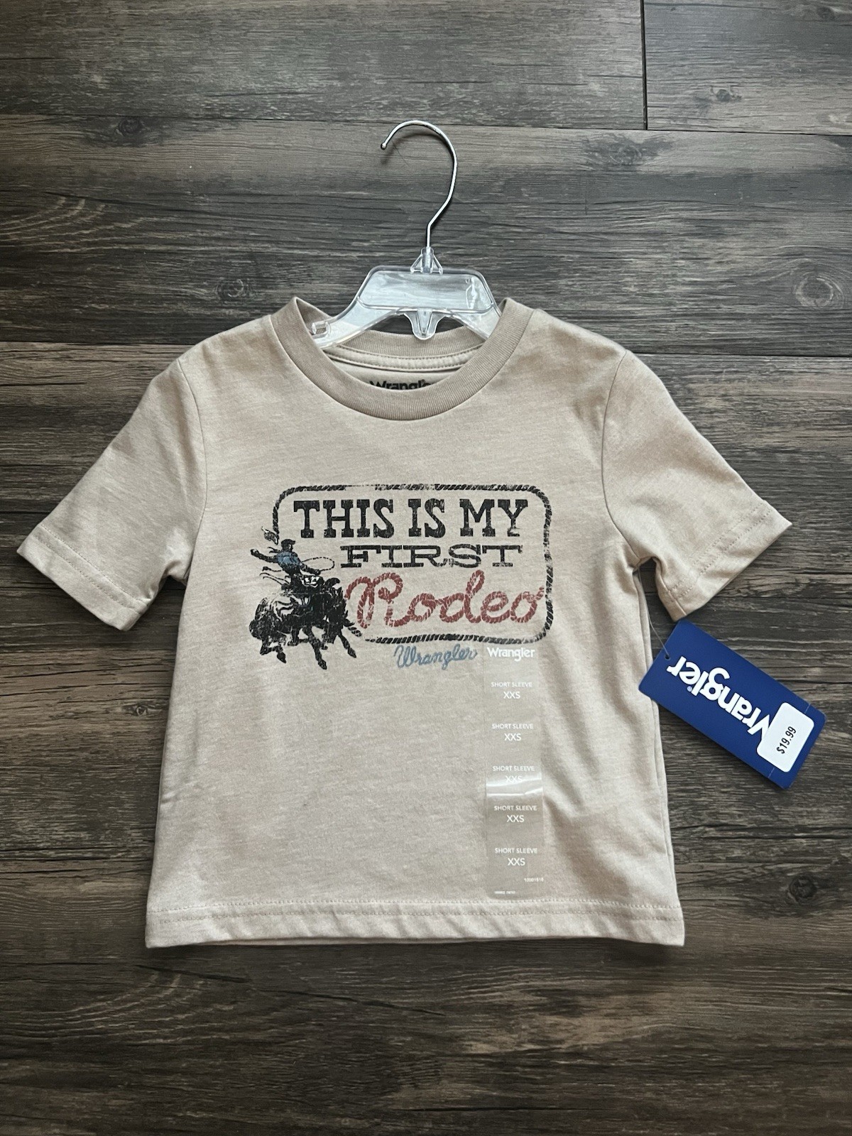 NWT Wrangler Childs XX- Small Rodeo Graphic Tan T-Shirt