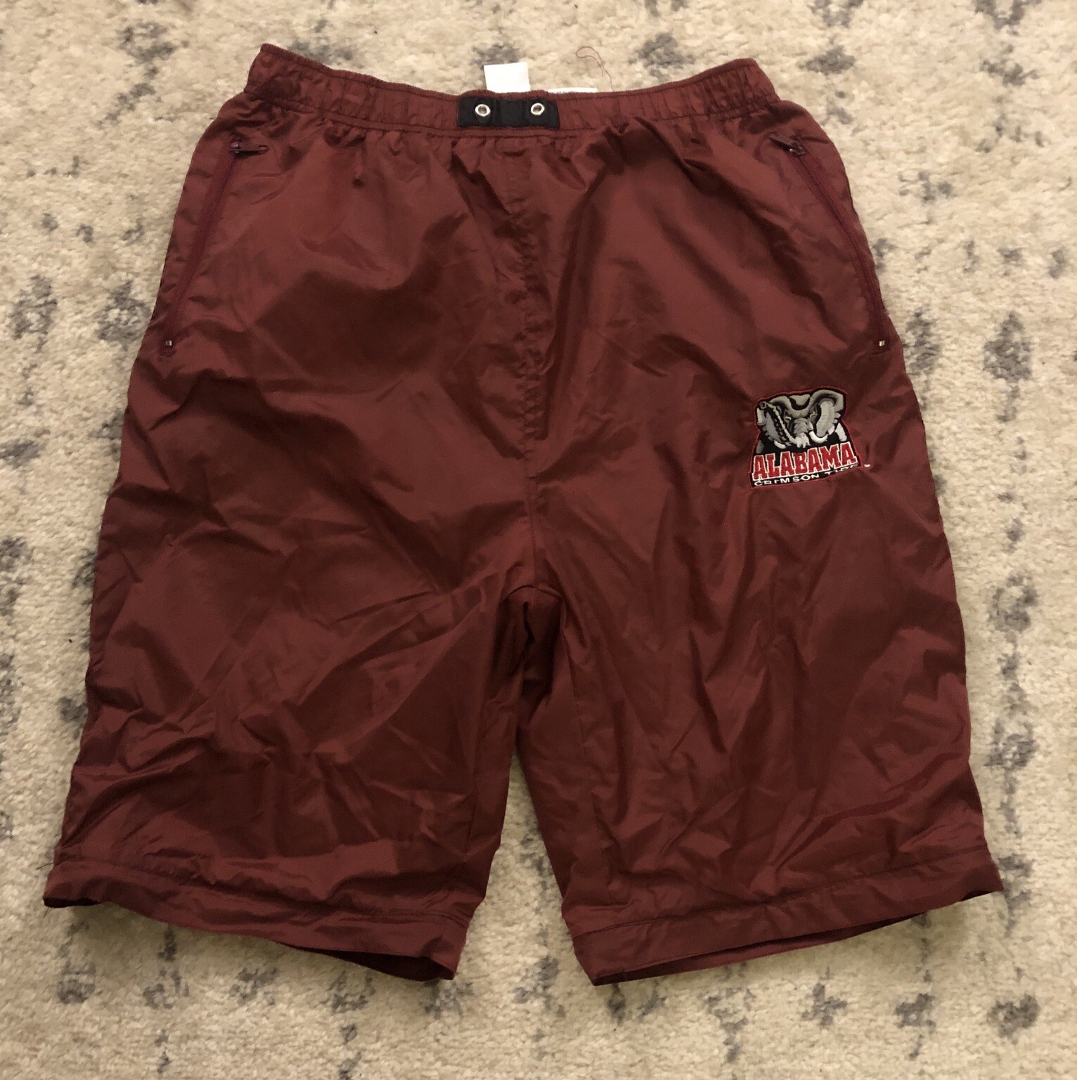 Vintage University Of Alabama Savvy Nylon Shorts Medium Crimson Tide 90s Logo