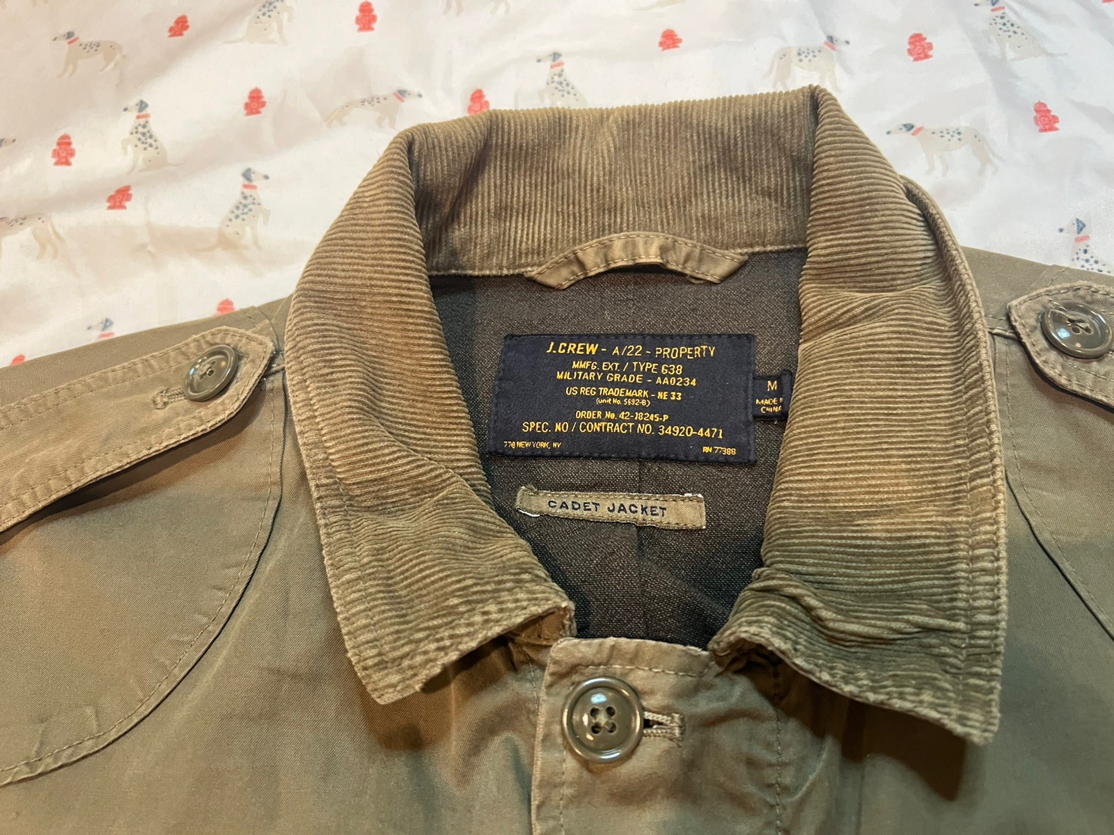 J.Crew A22 G38 Military Grade Cadet Field Utility Jacket Mens Medium