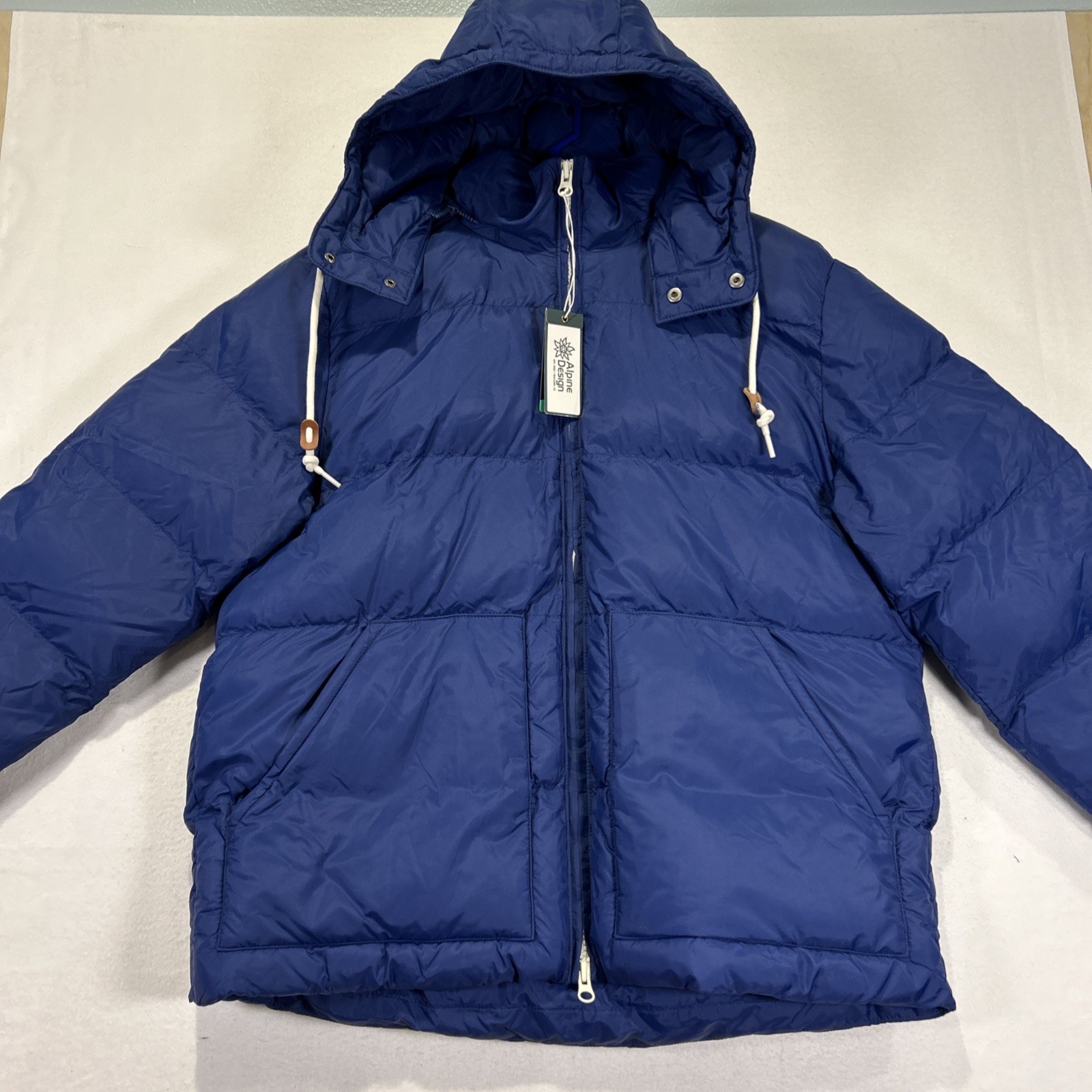Alpine Design 1962 Puffer Winter Jacket Quilted Space Blue Mens Large