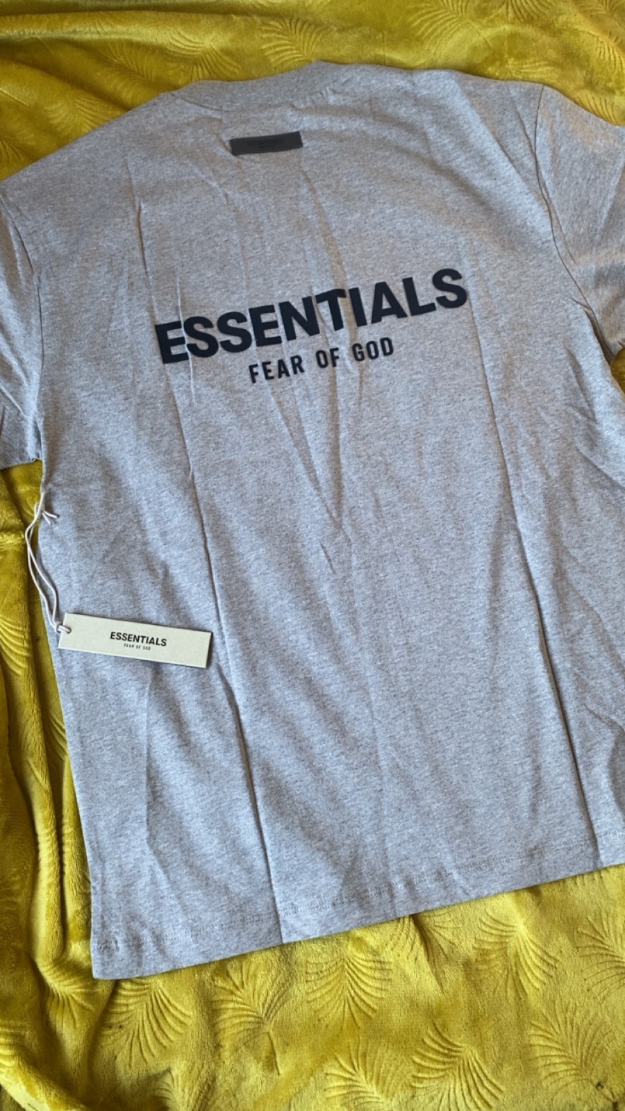 Essentials Fear of God Men’s Gray Logo Graphic Print Crewneck Tee L