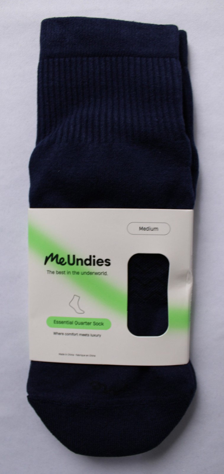 MeUndies Unisex Adult’s Essential Quarter Socks NN7 Dark Sapphire Medium NWT
