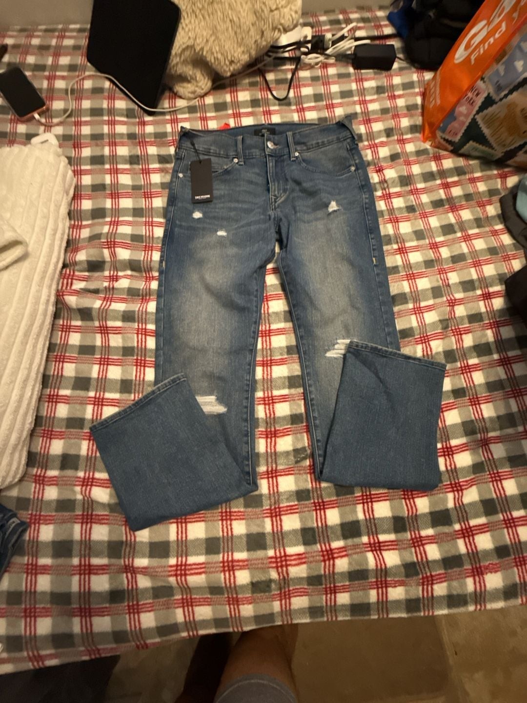 True Religion World Tour Men’s Distressed Straight Leg Jeans