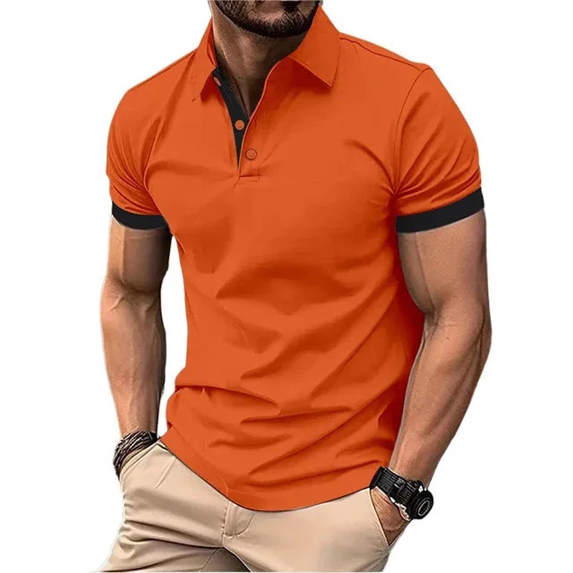 Men’s Color Polo Shirt Slim Fit Casual Gym Tshirt Fashion Tee English Style Gift
