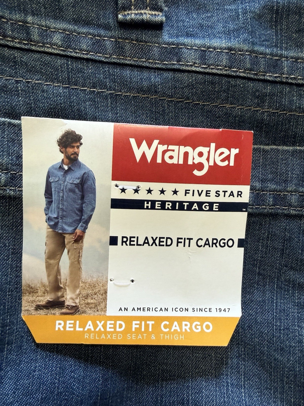 🔥Wrangler Men’s Cargo Jeans 6 Pocket – Relaxed Fit – 1070LGWDS Sz 42×30