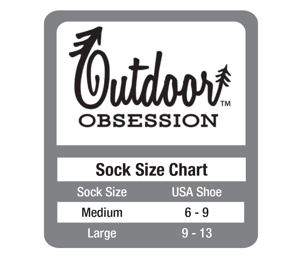 Outdoor Obsession Men’s 80% Merino Wool Crew Boot Socks 2 Pair Pack