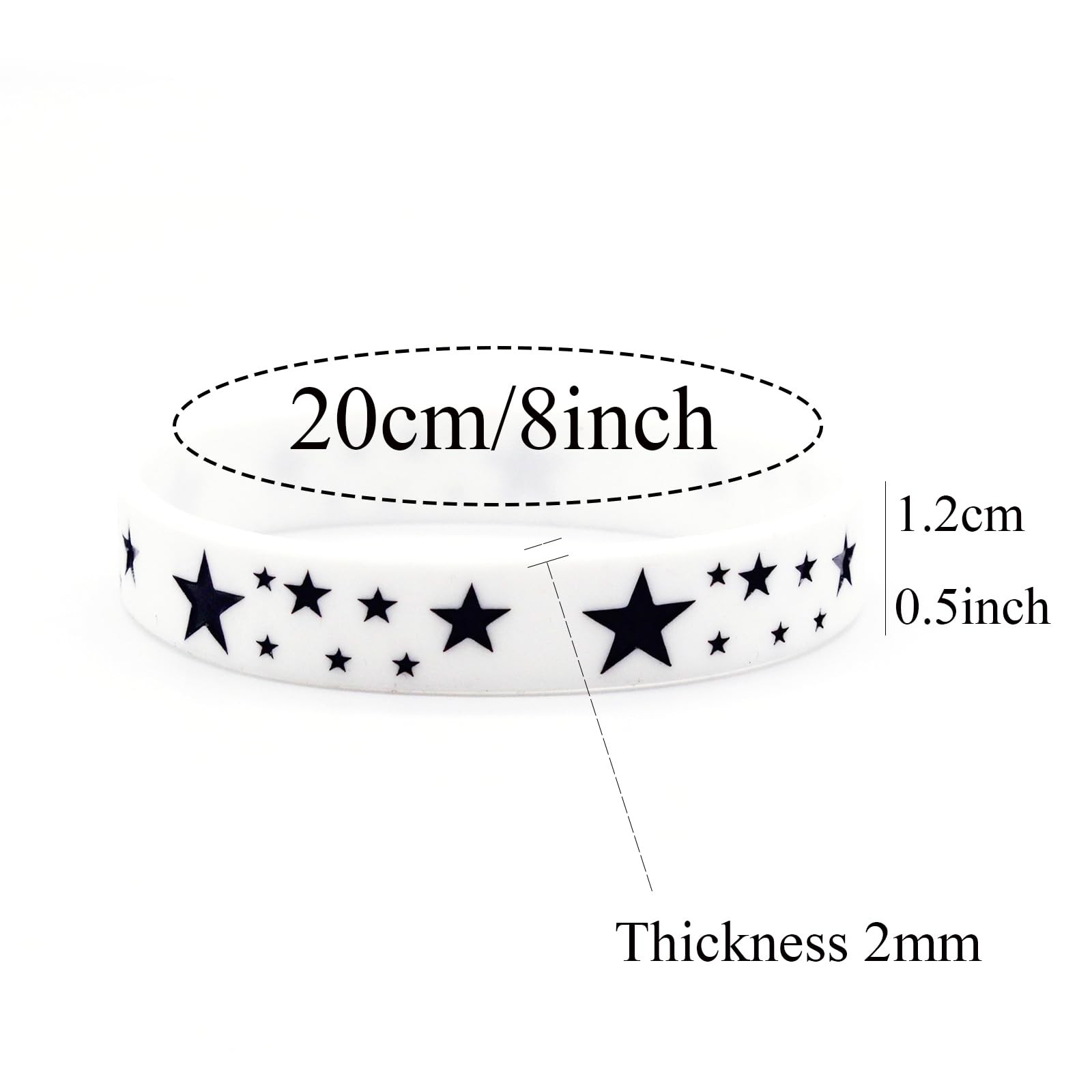 POYAMUSE 6pcs Y2K Star Silicone Bracelets Set – Emo Rubber Wristbands for Men…