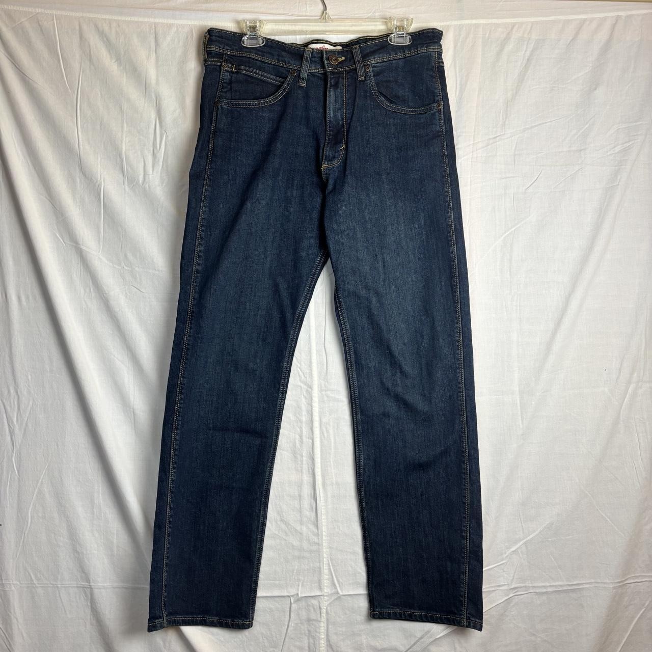 Wrangler Jeans Mens Straight Leg Dark Wash Denim Cotton