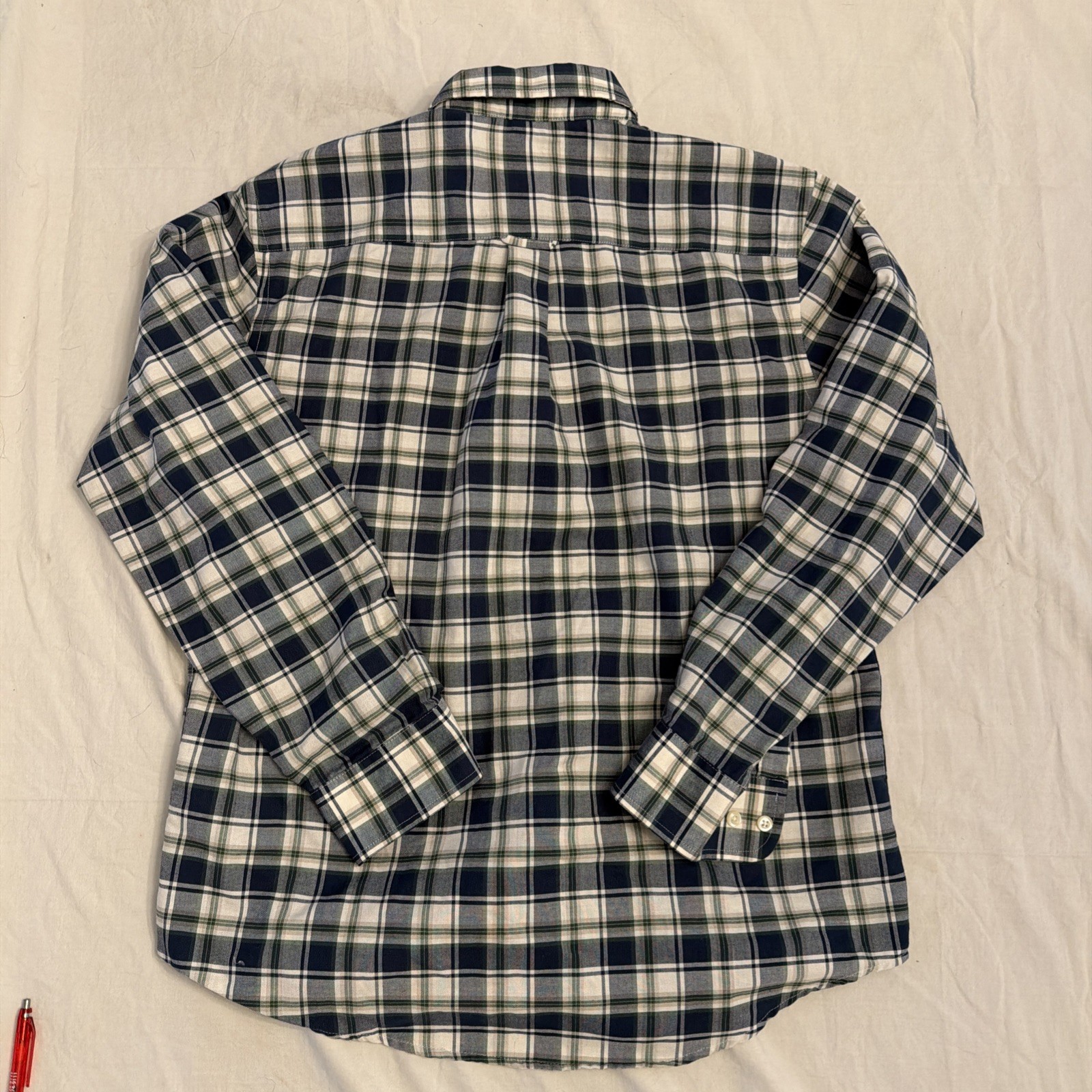 St. John’s Bay Iron Free Plaid Button Up Shirt Men’s Medium Blue Long Sleeve