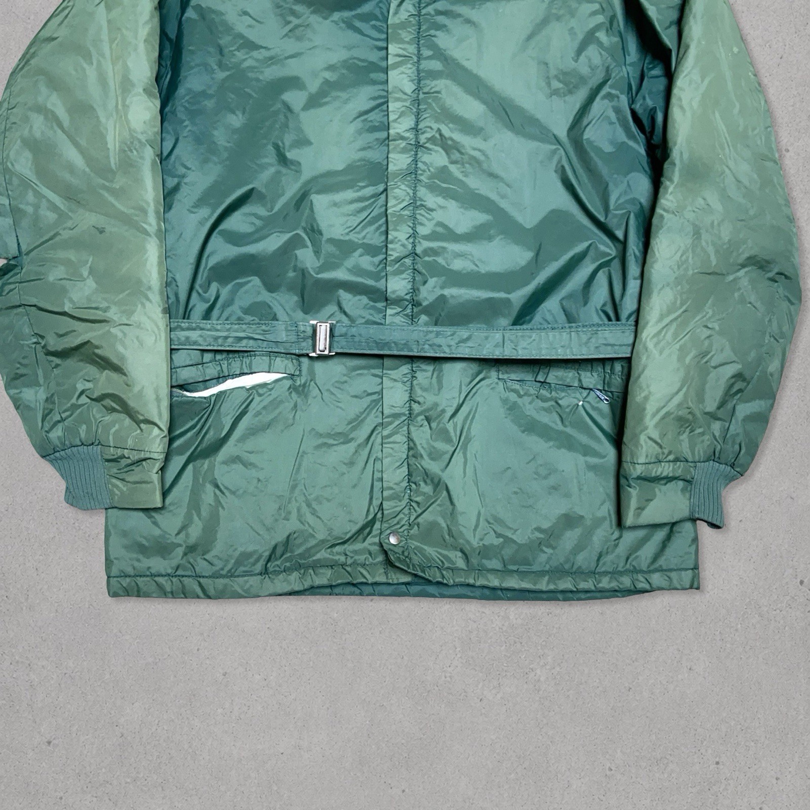 Vintage 80s Pacific Trail Belted Jacket Green Coat Mens Large (See Measurements)
