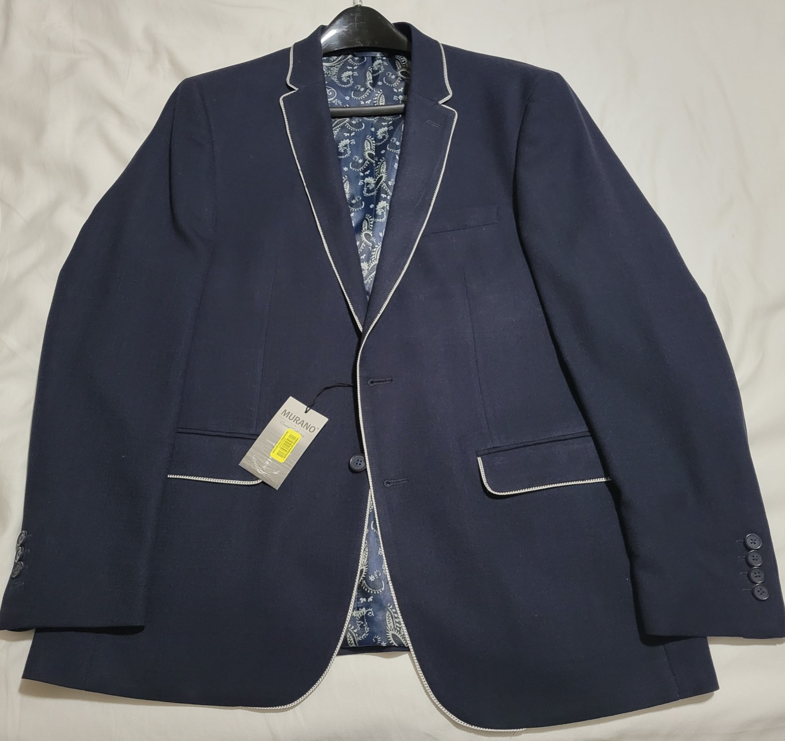 Murano (Coastal Collection) – Men’s (SB) Blazer/Navy Blue w/White Piping/XL