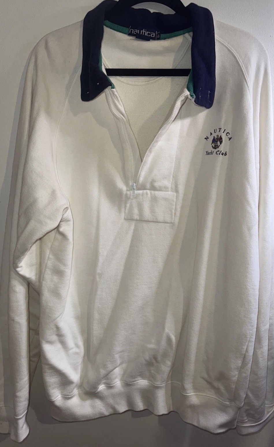 Vtg 90’s Nautica Sz M/L Yacht Club Mock Neck Pullover Sweatshirt Preppy Retro