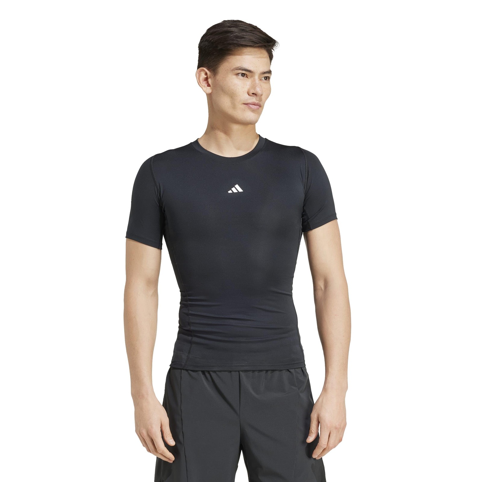 Adidas Men’s X-Large Techfit Training T-Shirt – Black White Compression Base Tee