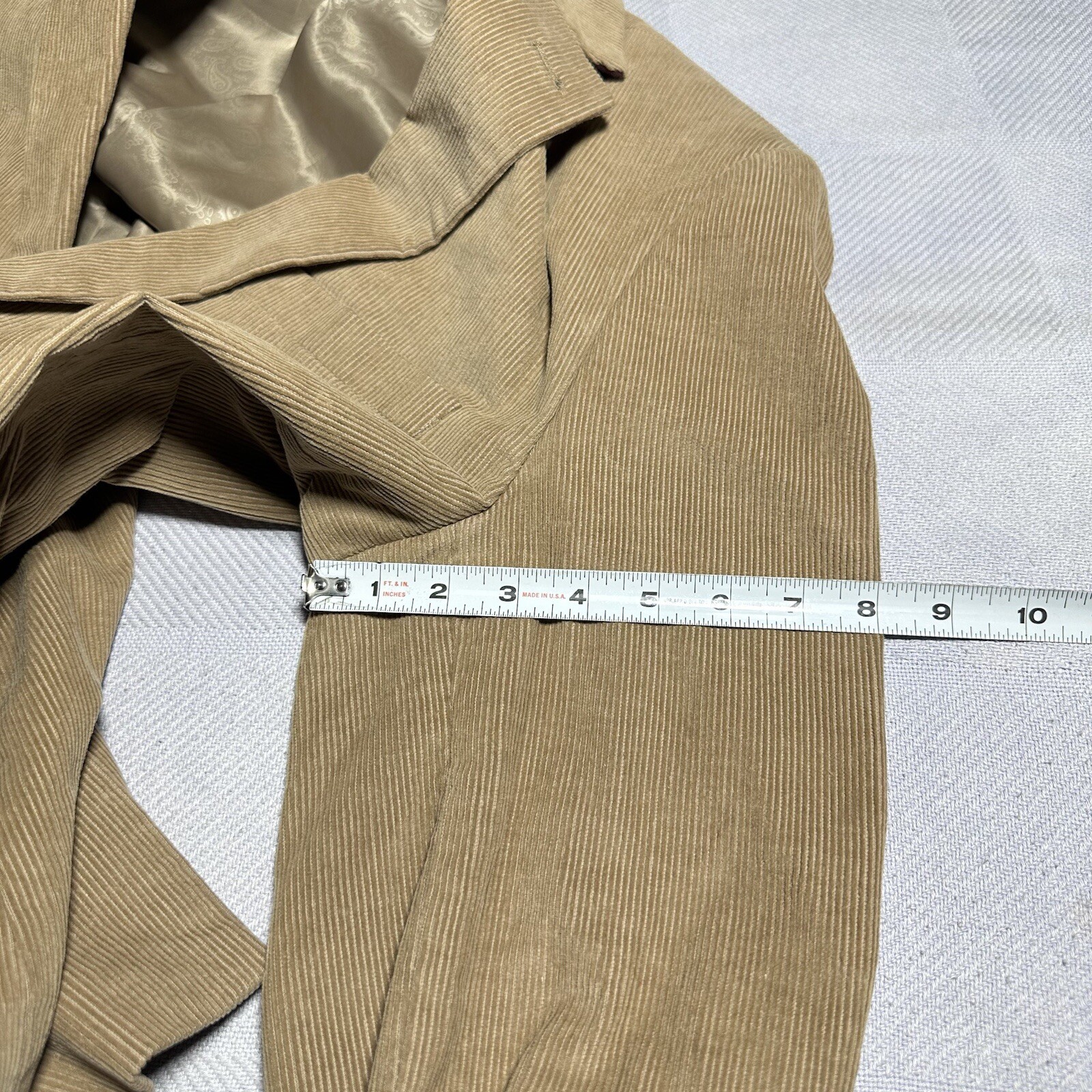 Alan Flusser Brown Corduroy Two Button Paisley Liner Blazer Jacket Men’s Sz 42L