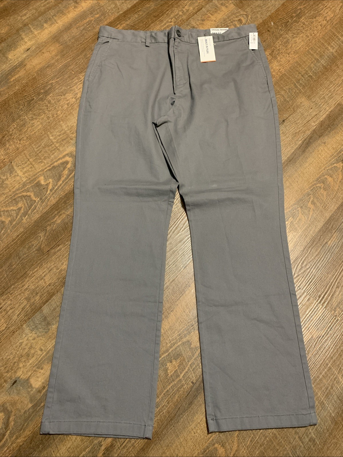 NEW Old Navy Men’s 38 x 32 Ultimate Straight Built in Flex Chino Pants Gray