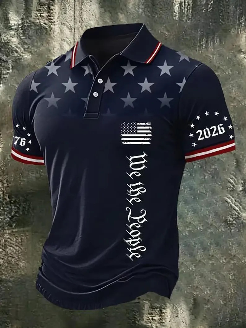 USA 250th Anniversary Freedom Patriotic Polo Shirt