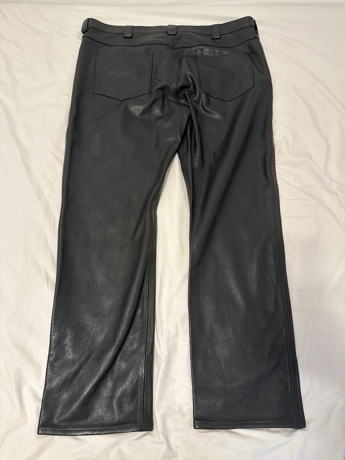 ROUGH TRADE GEAR – Black Leather Pants, Heavy, Custom 40/42+/- see measurements
