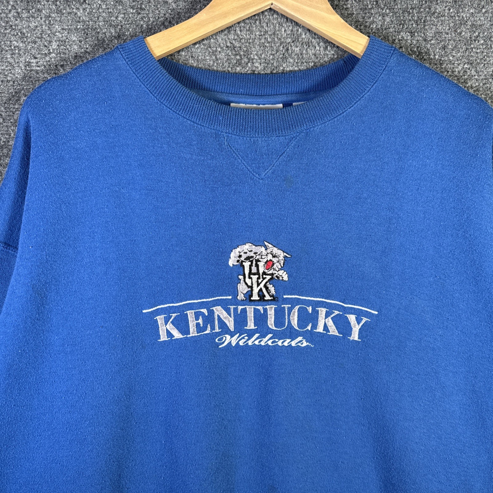 Vintage Kentucky Wildcats Sweatshirt Large Blue 90s University College Sports