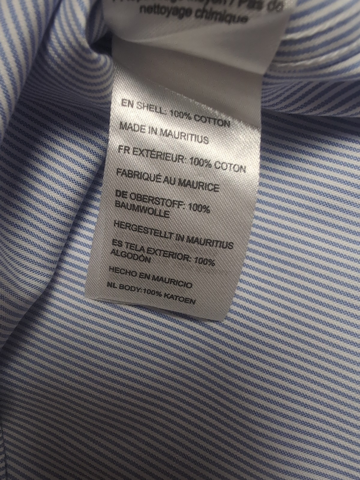 UNTUCKit Bordeaux WF Shirt Mens Medium Slim Wrinkle Free Blue Pinstripe Cotton